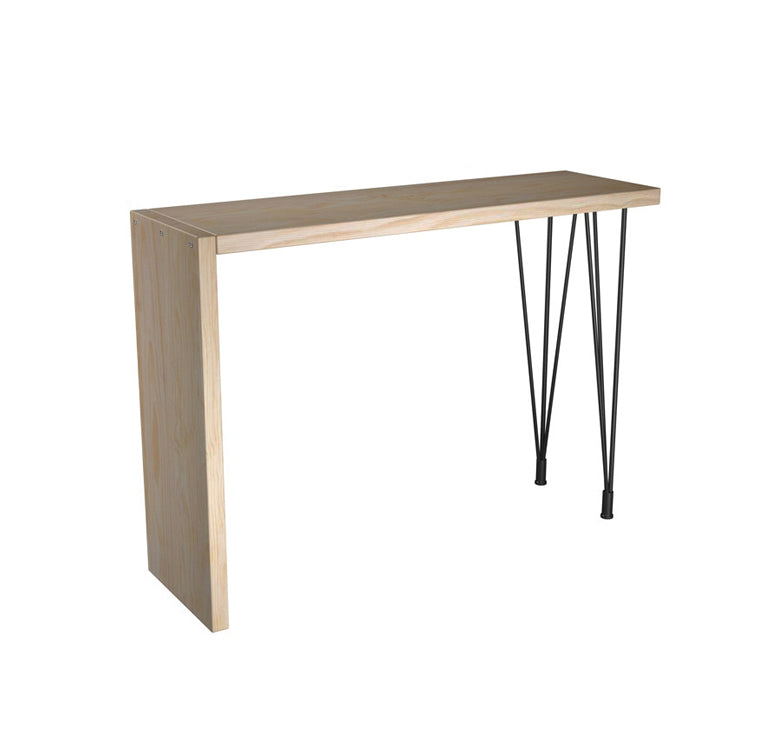 Juego de mesa de pub rectangular industrial, mesa de mostrador de madera de 1/5 piezas con taburetes sin respaldo