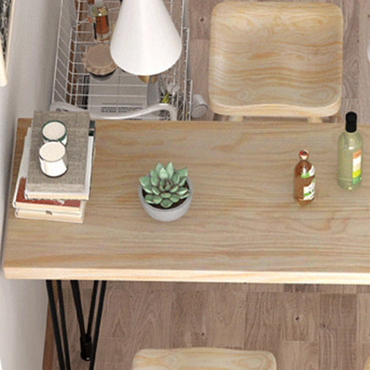 Table de mesa de pub rectangular industrial 1/5 piezas Mesa de mostrador de madera con heces sin espalda