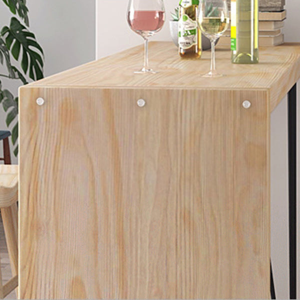 Juego de mesa de pub rectangular industrial, mesa de mostrador de madera de 1/5 piezas con taburetes sin respaldo