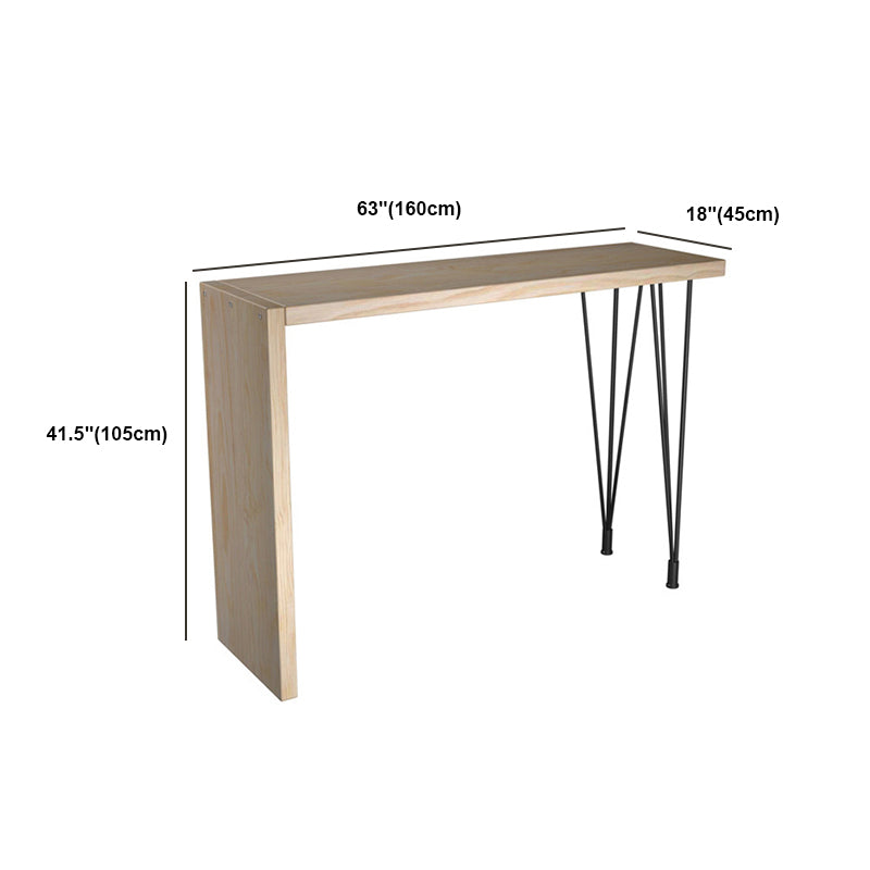 Juego de mesa de pub rectangular industrial, mesa de mostrador de madera de 1/5 piezas con taburetes sin respaldo
