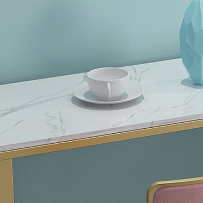 Glam Set tavolo da bar da 1/4 pezzi Tavolo da bancone rettangolare in pietra con sgabelli alti per cucina