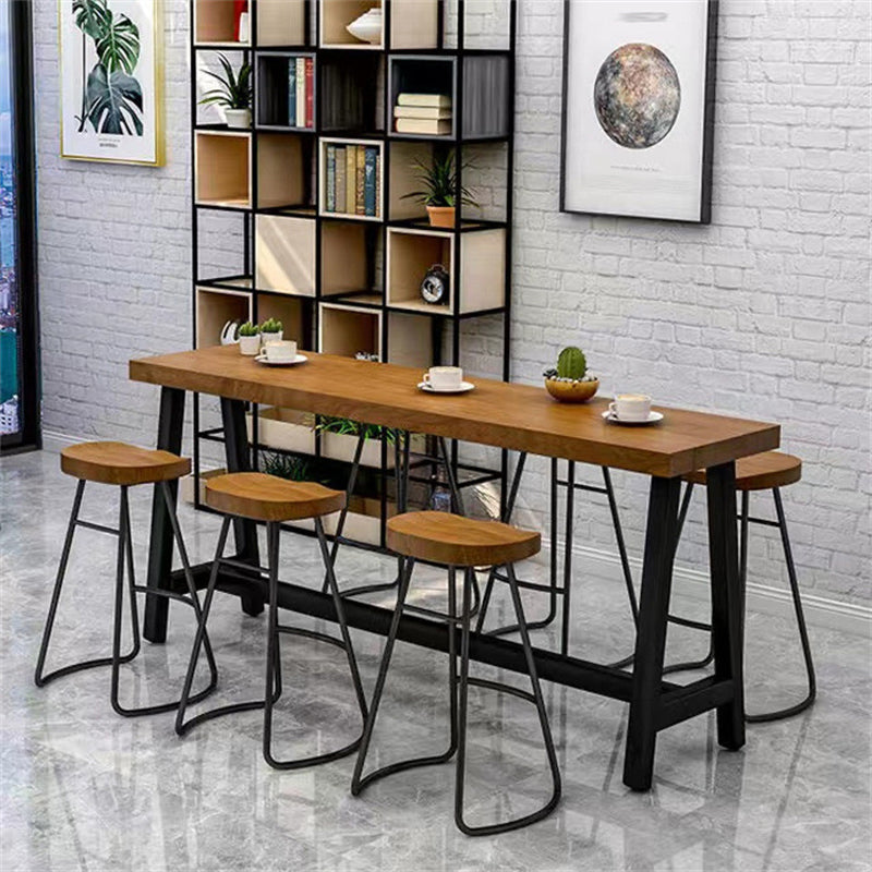 Juego de mesa de pub rectangular moderno, mesa de mostrador de madera de 1/2/4/7 piezas para comedor