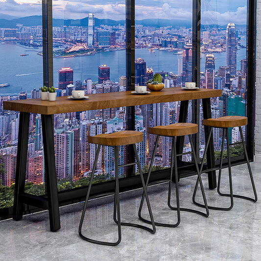 Juego de mesa de pub rectangular moderno 1/2/4/7 Piezas Mesa de mostrador de madera para comedor