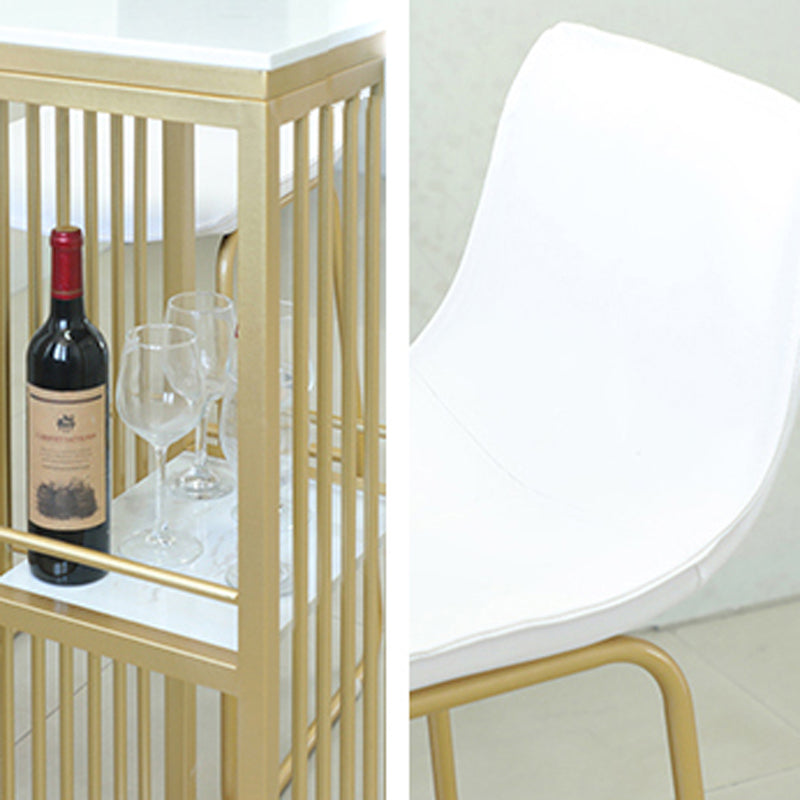 Glam Bar Table Set 1/4 Pieces Rectangle Stone Counter Table with High Stools for Balcony Clearhalo 'Bar Furniture' 'furn' 'furn_home_bar_bar_sets' 'Furniture' 'Home Bars & Bar Sets' 'home_bar_bar_sets' 'Kitchen & Dining Furniture' 5878039