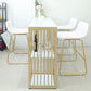Glam Bar Table Set 1/4 Pieces Rectangle Stone Counter Table with High Stools for Balcony Clearhalo 'Bar Furniture' 'furn' 'furn_home_bar_bar_sets' 'Furniture' 'Home Bars & Bar Sets' 'home_bar_bar_sets' 'Kitchen & Dining Furniture' 5878046