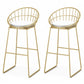 Glam Style 1/2/3 Pieces Bar Table Set Rectangle Bar Table with Metal High Stools for Home Gold 30"H Stools (Set of 2) Clearhalo 'Bar Furniture' 'furn' 'furn_home_bar_bar_sets' 'Furniture' 'Home Bars & Bar Sets' 'home_bar_bar_sets' 'Kitchen & Dining Furniture' 5878055
