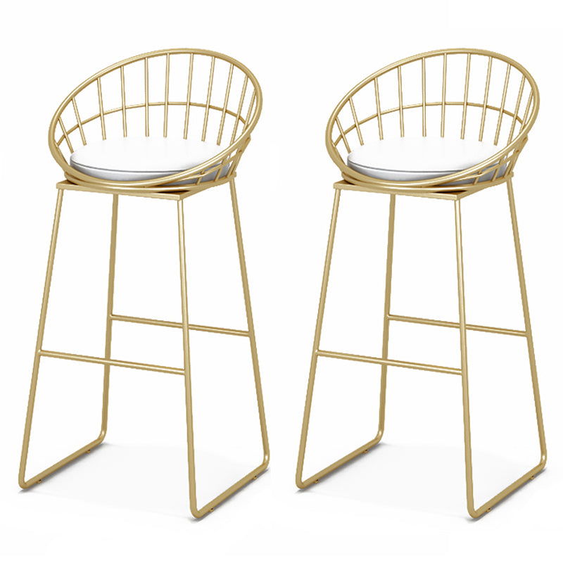 Glam Style 1/2/3 Pieces Bar Table Set Rectangle Bar Table with Metal High Stools for Home Gold 30"H Stools (Set of 2) Clearhalo 'Bar Furniture' 'furn' 'furn_home_bar_bar_sets' 'Furniture' 'Home Bars & Bar Sets' 'home_bar_bar_sets' 'Kitchen & Dining Furniture' 5878055