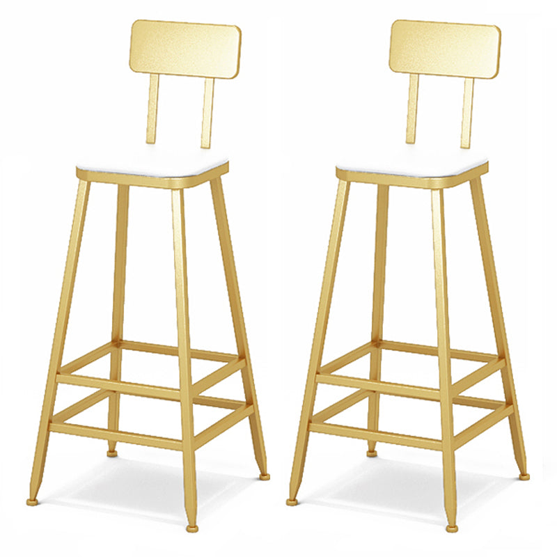 Glam Style 1/2/3 Pieces Bar Table Set Rectangle Bar Table with Metal High Stools for Home White 30"H Stools (Set of 2) Clearhalo 'Bar Furniture' 'furn' 'furn_home_bar_bar_sets' 'Furniture' 'Home Bars & Bar Sets' 'home_bar_bar_sets' 'Kitchen & Dining Furniture' 5878056