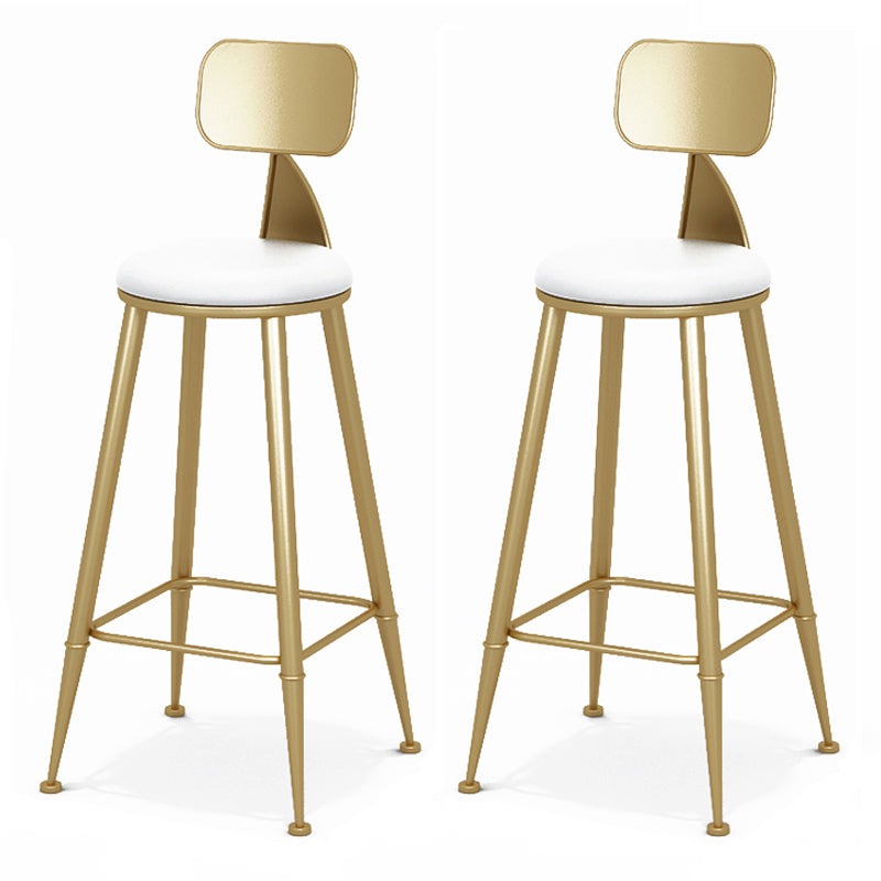 Glam Style 1/2/3 Pieces Bar Table Set Rectangle Bar Table with Metal High Stools for Home Beige 30"H Stools (Set of 2) Clearhalo 'Bar Furniture' 'furn' 'furn_home_bar_bar_sets' 'Furniture' 'Home Bars & Bar Sets' 'home_bar_bar_sets' 'Kitchen & Dining Furniture' 5878059