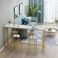 Glam Style 1/2/3 Pieces Bar Table Set Rectangle Bar Table with Metal High Stools for Home Clearhalo 'Bar Furniture' 'furn' 'furn_home_bar_bar_sets' 'Furniture' 'Home Bars & Bar Sets' 'home_bar_bar_sets' 'Kitchen & Dining Furniture' 5878064