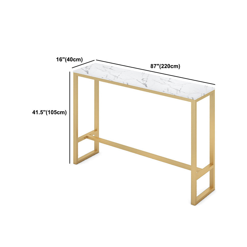 Glam Style 1/2/3 Pieces Bar Table Set Rectangle Bar Table with Metal High Stools for Home Clearhalo 'Bar Furniture' 'furn' 'furn_home_bar_bar_sets' 'Furniture' 'Home Bars & Bar Sets' 'home_bar_bar_sets' 'Kitchen & Dining Furniture' 5878074