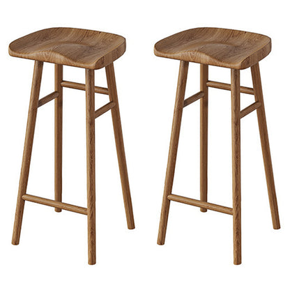 Modern Bar Table Set 1/2/3 Pieces Rectangle Bar Table with High Wood Stools Brown 30"H Stools (Set of 2) Clearhalo 'Bar Furniture' 'furn' 'furn_home_bar_bar_sets' 'Furniture' 'Home Bars & Bar Sets' 'home_bar_bar_sets' 'Kitchen & Dining Furniture' 5878079