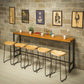 Modern 1/2/5/6/9 Pieces Rectangular Pub Table Set Wooden Counter Table for Dining Room 6 Pieces: Table, 5 Wood Stools Clearhalo 'Bar Furniture' 'furn' 'furn_home_bar_bar_sets' 'Furniture' 'Home Bars & Bar Sets' 'home_bar_bar_sets' 'Kitchen & Dining Furniture' 5878099
