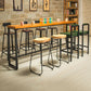 Modern 1/2/5/6/9 Pieces Rectangular Pub Table Set Wooden Counter Table for Dining Room 9 Pieces: Table, 8 Stools Clearhalo 'Bar Furniture' 'furn' 'furn_home_bar_bar_sets' 'Furniture' 'Home Bars & Bar Sets' 'home_bar_bar_sets' 'Kitchen & Dining Furniture' 5878114