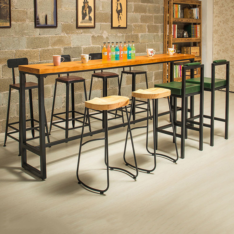 Modern 1/2/5/6/9 Pieces Rectangular Pub Table Set Wooden Counter Table for Dining Room 9 Pieces: Table, 8 Stools Clearhalo 'Bar Furniture' 'furn' 'furn_home_bar_bar_sets' 'Furniture' 'Home Bars & Bar Sets' 'home_bar_bar_sets' 'Kitchen & Dining Furniture' 5878114