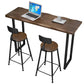 Modern Bar Table Set 1/2/3 Pieces Rectangle Bar Table with High Wood Stools for Home
