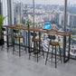 Modern Bar Table Set 1/2/3 Pieces Rectangle Bar Table with High Wood Stools for Home