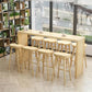 1/3/9 Pieces Modern Rectangular Pub Table Set Wooden Counter Table with Backless Stools