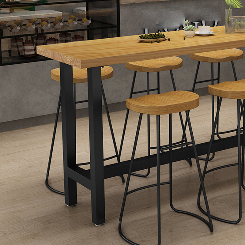 Modern Style 1/9 Pieces Bar Table Set Rectangle Pine Wood Counter Table for Cafe Clearhalo 'Bar Furniture' 'furn' 'furn_home_bar_bar_sets' 'Furniture' 'Home Bars & Bar Sets' 'home_bar_bar_sets' 'Kitchen & Dining Furniture' 5878187