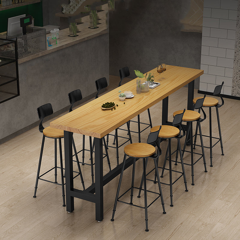 Modern Style 1/9 Pieces Bar Table Set Rectangle Pine Wood Counter Table for Cafe Clearhalo 'Bar Furniture' 'furn' 'furn_home_bar_bar_sets' 'Furniture' 'Home Bars & Bar Sets' 'home_bar_bar_sets' 'Kitchen & Dining Furniture' 5878192