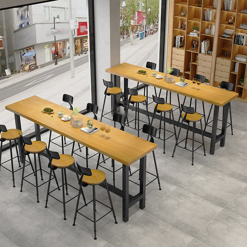 Modern Style 1/9 Pieces Bar Table Set Rectangle Pine Wood Counter Table for Cafe Clearhalo 'Bar Furniture' 'furn' 'furn_home_bar_bar_sets' 'Furniture' 'Home Bars & Bar Sets' 'home_bar_bar_sets' 'Kitchen & Dining Furniture' 5878193