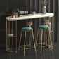 Glam Oval Indoor Counter Set 1/2/3 Pieces Double Pedestal Bar Pub Table Set 3 Pieces: White Gold Table, 2 Green Stools Clearhalo 'Bar Furniture' 'furn' 'furn_home_bar_bar_sets' 'Furniture' 'Home Bars & Bar Sets' 'home_bar_bar_sets' 'Kitchen & Dining Furniture' 5878222