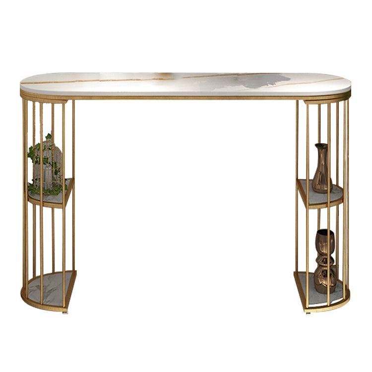 Glam Oval Indoor Counter Set 1/2/3 Pieces Double Pedestal Bar Pub Table Set Clearhalo 'Bar Furniture' 'furn' 'furn_home_bar_bar_sets' 'Furniture' 'Home Bars & Bar Sets' 'home_bar_bar_sets' 'Kitchen & Dining Furniture' 5878223