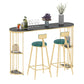 Glam Oval Indoor Counter Set 1/2/3 Pieces Double Pedestal Bar Pub Table Set Clearhalo 'Bar Furniture' 'furn' 'furn_home_bar_bar_sets' 'Furniture' 'Home Bars & Bar Sets' 'home_bar_bar_sets' 'Kitchen & Dining Furniture' 5878224