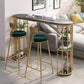 Glam Oval Indoor Counter Set 1/2/3 Pieces Double Pedestal Bar Pub Table Set Clearhalo 'Bar Furniture' 'furn' 'furn_home_bar_bar_sets' 'Furniture' 'Home Bars & Bar Sets' 'home_bar_bar_sets' 'Kitchen & Dining Furniture' 5878233