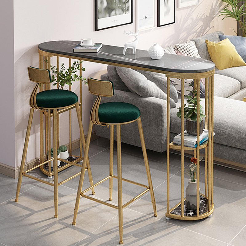 Glam Oval Indoor Counter Set 1/2/3 Pieces Double Pedestal Bar Pub Table Set Clearhalo 'Bar Furniture' 'furn' 'furn_home_bar_bar_sets' 'Furniture' 'Home Bars & Bar Sets' 'home_bar_bar_sets' 'Kitchen & Dining Furniture' 5878233