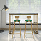 Glam Oval Indoor Counter Set 1/2/3 Pieces Double Pedestal Bar Pub Table Set 3 Pieces: 1 Black Table, 2 Green Stools Clearhalo 'Bar Furniture' 'furn' 'furn_home_bar_bar_sets' 'Furniture' 'Home Bars & Bar Sets' 'home_bar_bar_sets' 'Kitchen & Dining Furniture' 5878234