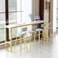 Glam Bar Table Set 1/5/9 Pieces Rectangle Stone Counter Table with Stools for Living Room Clearhalo 'Bar Furniture' 'furn' 'furn_home_bar_bar_sets' 'Furniture' 'Home Bars & Bar Sets' 'home_bar_bar_sets' 'Kitchen & Dining Furniture' 5878241