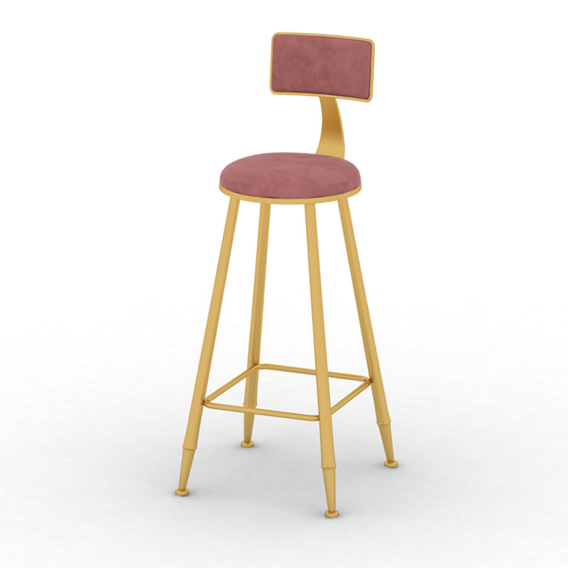 Glam Bar Table Set 1/5/9 Pieces Rectangle Stone Counter Table with Stools for Living Room Pink 30"H Stool (Single) Clearhalo 'Bar Furniture' 'furn' 'furn_home_bar_bar_sets' 'Furniture' 'Home Bars & Bar Sets' 'home_bar_bar_sets' 'Kitchen & Dining Furniture' 5878242