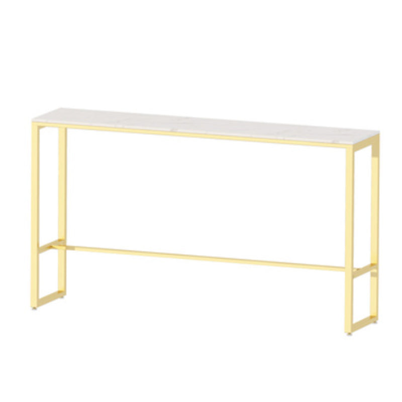 Glam Bar Table Set 1/5/9 Pieces Rectangle Stone Counter Table with Stools for Living Room White 63"L x 16"W Clearhalo 'Bar Furniture' 'furn' 'furn_home_bar_bar_sets' 'Furniture' 'Home Bars & Bar Sets' 'home_bar_bar_sets' 'Kitchen & Dining Furniture' 5878249
