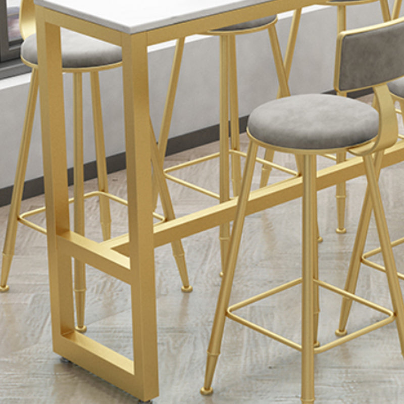 Glam Bar Table Set 1/5/9 Pieces Rectangle Stone Counter Table with Stools for Living Room Clearhalo 'Bar Furniture' 'furn' 'furn_home_bar_bar_sets' 'Furniture' 'Home Bars & Bar Sets' 'home_bar_bar_sets' 'Kitchen & Dining Furniture' 5878253