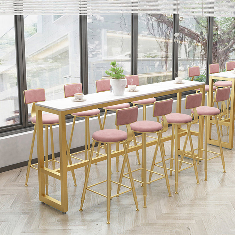 Glam Bar Table Set 1/5/9 Pieces Rectangle Stone Counter Table with Stools for Living Room Clearhalo 'Bar Furniture' 'furn' 'furn_home_bar_bar_sets' 'Furniture' 'Home Bars & Bar Sets' 'home_bar_bar_sets' 'Kitchen & Dining Furniture' 5878256