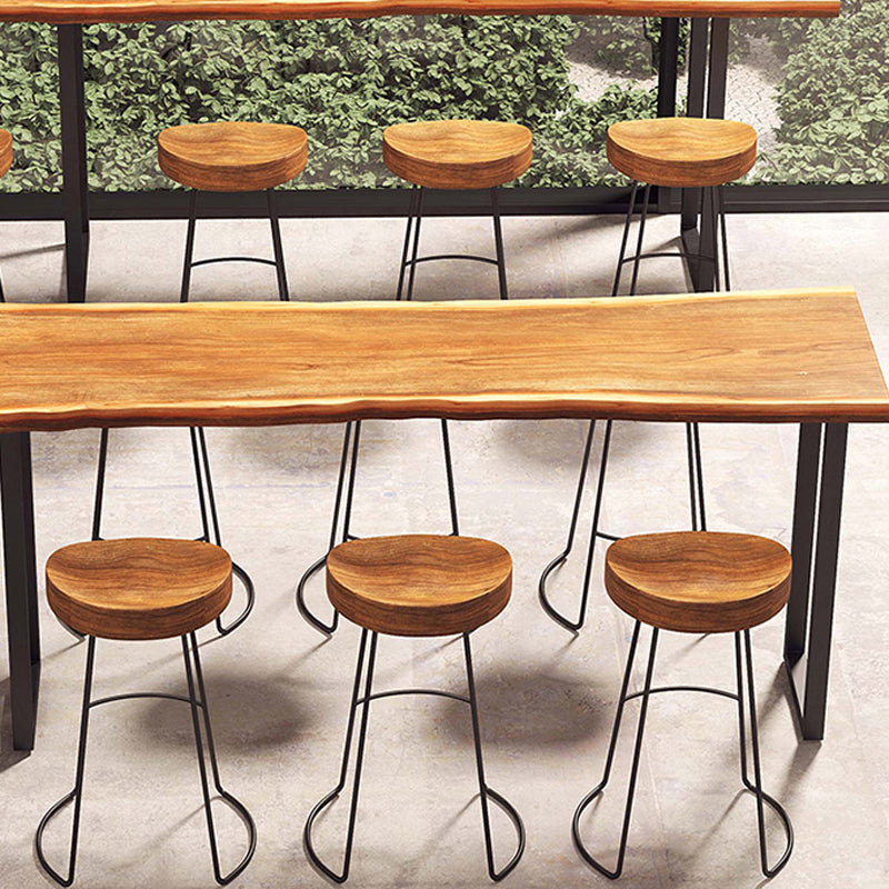 1/4/5/7-teiliges industrielles rechteckiges Kneipentisch-Set aus Holz