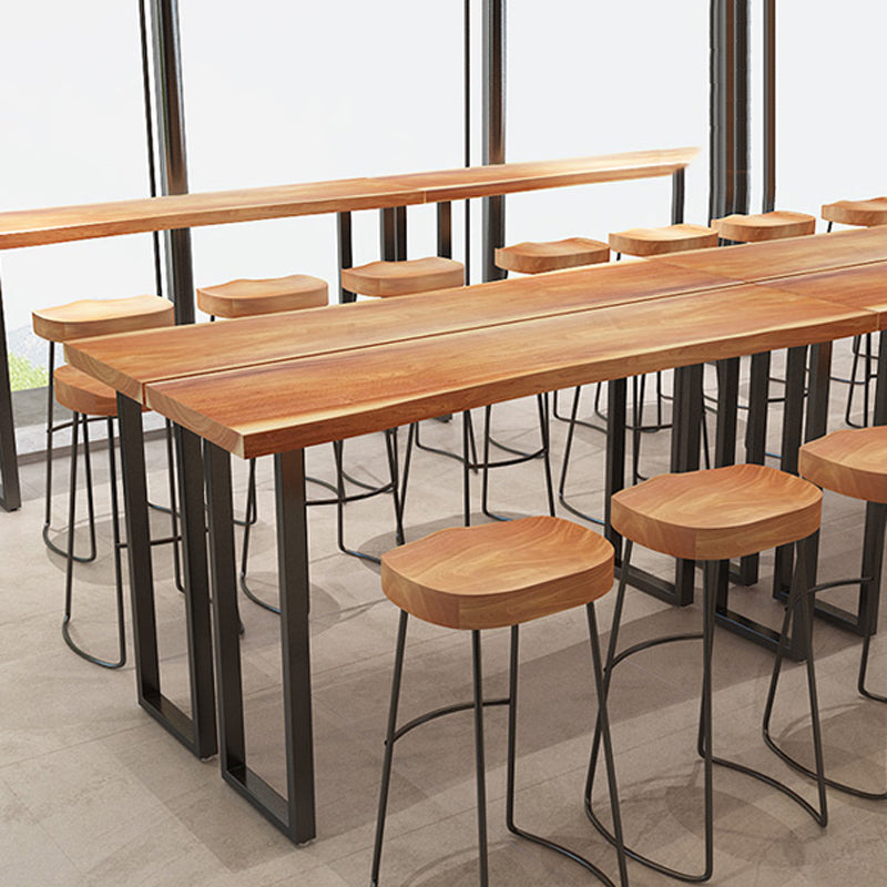 1/4/5/7-teiliges industrielles rechteckiges Kneipentisch-Set aus Holz