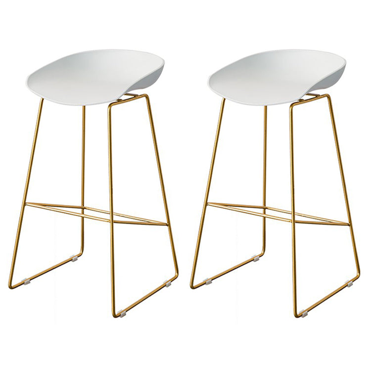 Glam Bar Table Set 1/2/3/5 Pieces Rectangle Bar Table with High Metal Stools White 30"H Stools (Set of 2) Clearhalo 'Bar Furniture' 'furn' 'furn_home_bar_bar_sets' 'Furniture' 'Home Bars & Bar Sets' 'home_bar_bar_sets' 'Kitchen & Dining Furniture' 5878350