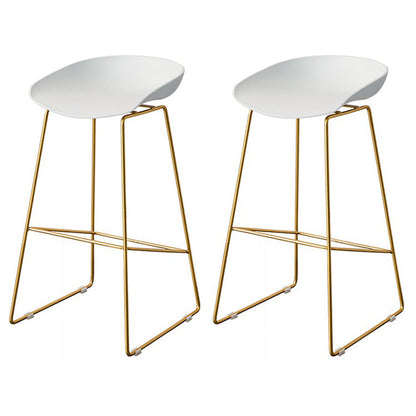 Glam Bar Table Set 1/2/3/5 Pieces Rectangle Bar Table with High Metal Stools White 30"H Stools (Set of 2) Clearhalo 'Bar Furniture' 'furn' 'furn_home_bar_bar_sets' 'Furniture' 'Home Bars & Bar Sets' 'home_bar_bar_sets' 'Kitchen & Dining Furniture' 5878350