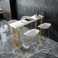 Glam Bar Table Set 1/2/3/5 Pieces Rectangle Bar Table with High Metal Stools Clearhalo 'Bar Furniture' 'furn' 'furn_home_bar_bar_sets' 'Furniture' 'Home Bars & Bar Sets' 'home_bar_bar_sets' 'Kitchen & Dining Furniture' 5878352