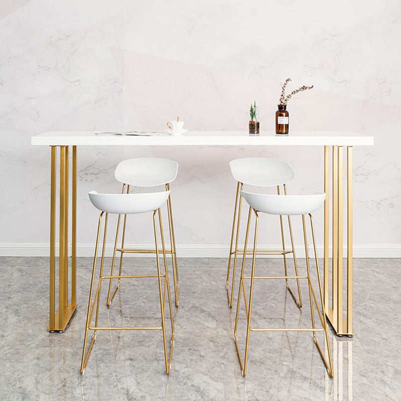 Glam Bar Table Set 1/2/3/5 Pieces Rectangle Bar Table with High Metal Stools Clearhalo 'Bar Furniture' 'furn' 'furn_home_bar_bar_sets' 'Furniture' 'Home Bars & Bar Sets' 'home_bar_bar_sets' 'Kitchen & Dining Furniture' 5878362