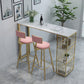 Glam 1/3/5 Pieces Bar Table Set Rectangle Stone Counter Table with Stools for Living Room 3 Pieces: White Table, 2 Pink Stools Clearhalo 'Bar Furniture' 'furn' 'furn_home_bar_bar_sets' 'Furniture' 'Home Bars & Bar Sets' 'home_bar_bar_sets' 'Kitchen & Dining Furniture' 5878400