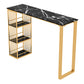 Glam 1/3/5 Pieces Bar Table Set Rectangle Stone Counter Table with Stools for Living Room Clearhalo 'Bar Furniture' 'furn' 'furn_home_bar_bar_sets' 'Furniture' 'Home Bars & Bar Sets' 'home_bar_bar_sets' 'Kitchen & Dining Furniture' 5878401