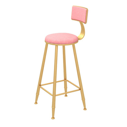 Glam 1/3/5 Pieces Bar Table Set Rectangle Stone Counter Table with Stools for Living Room Pink 30"H Stool (Single) Clearhalo 'Bar Furniture' 'furn' 'furn_home_bar_bar_sets' 'Furniture' 'Home Bars & Bar Sets' 'home_bar_bar_sets' 'Kitchen & Dining Furniture' 5878410