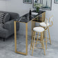 Glam 1/3/5 Pieces Bar Table Set Rectangle Stone Counter Table with Stools for Living Room 3 Pieces: Black Table, 2 White Stools Clearhalo 'Bar Furniture' 'furn' 'furn_home_bar_bar_sets' 'Furniture' 'Home Bars & Bar Sets' 'home_bar_bar_sets' 'Kitchen & Dining Furniture' 5878415