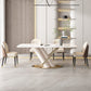 Contemporary Rectangle Sintered Stone Dining Table Set 1/4/5/7 Pieces Dining Set 5 Pieces: Table, 4 Chairs Clearhalo 'Dining Room Sets' 'Dining Tables & Seating' 'dining_room_set' 'furn' 'furn_dining_room_set' 'Furniture' 'Kitchen & Dining Furniture' 5878477