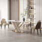 Contemporary Rectangle Sintered Stone Dining Table Set 1/4/5/7 Pieces Dining Set Clearhalo 'Dining Room Sets' 'Dining Tables & Seating' 'dining_room_set' 'furn' 'furn_dining_room_set' 'Furniture' 'Kitchen & Dining Furniture' 5878479