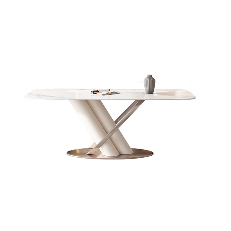 Contemporary Rectangle Sintered Stone Dining Table Set 1/4/5/7 Pieces Dining Set Clearhalo 'Dining Room Sets' 'Dining Tables & Seating' 'dining_room_set' 'furn' 'furn_dining_room_set' 'Furniture' 'Kitchen & Dining Furniture' 5878480