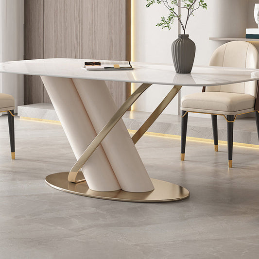 Contemporary Rectangle Sintered Stone Dining Table Set 1/4/5/7 Pieces Dining Set Clearhalo 'Dining Room Sets' 'Dining Tables & Seating' 'dining_room_set' 'furn' 'furn_dining_room_set' 'Furniture' 'Kitchen & Dining Furniture' 5878484